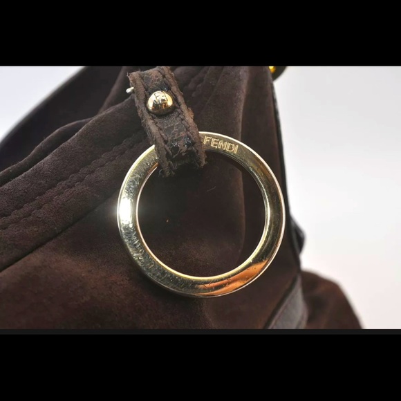 Fendi Authentic Brown Suede Shoulder Bag - Picture 7 of 11